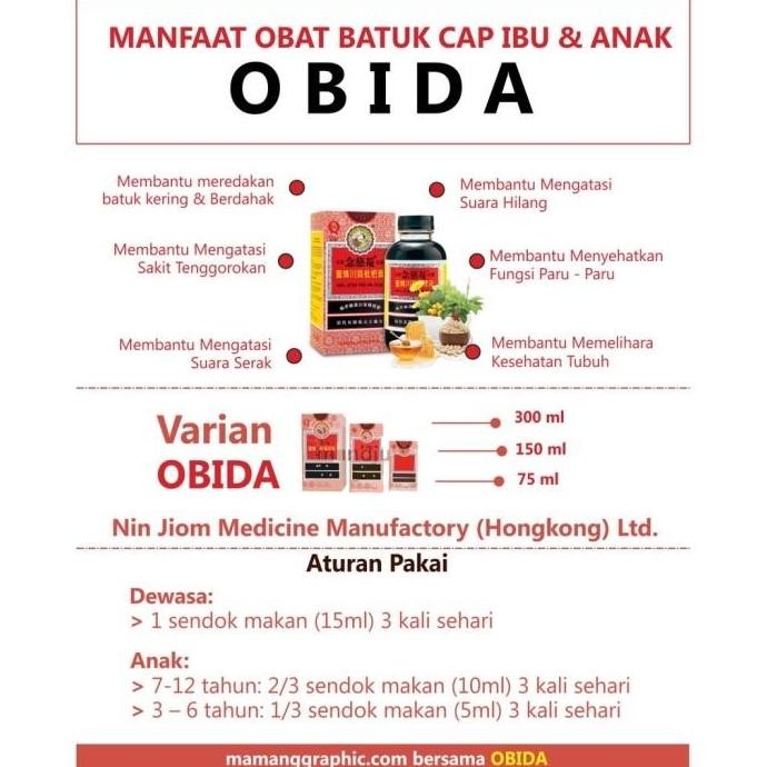 

(Allthebest) Obat Batuk Ibu dan Anak "OBIDA" (King To Nin Jiom Pei Pa Koa) 300ml