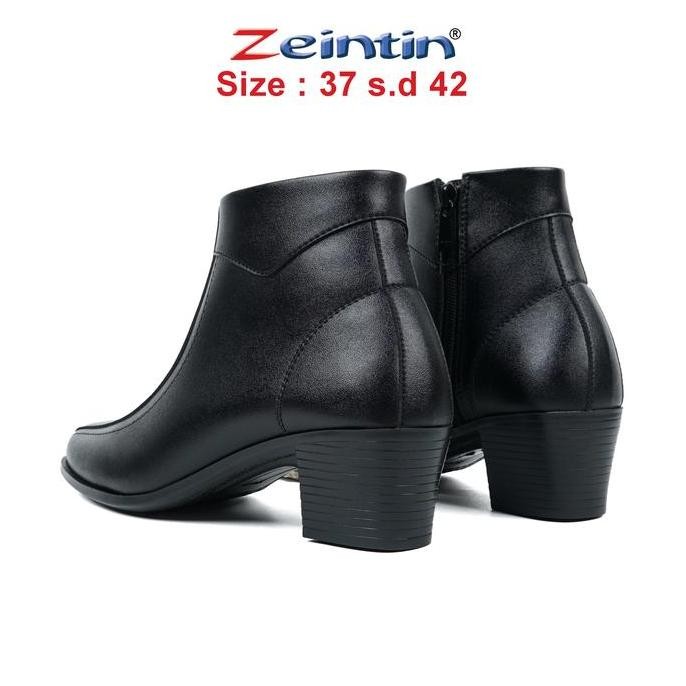 Zeintin - Sepatu Boots Wanita Hak 5 Cm Sepatu Boot Formal Wanita Boot Fashion Casual Hitam ZO LB
