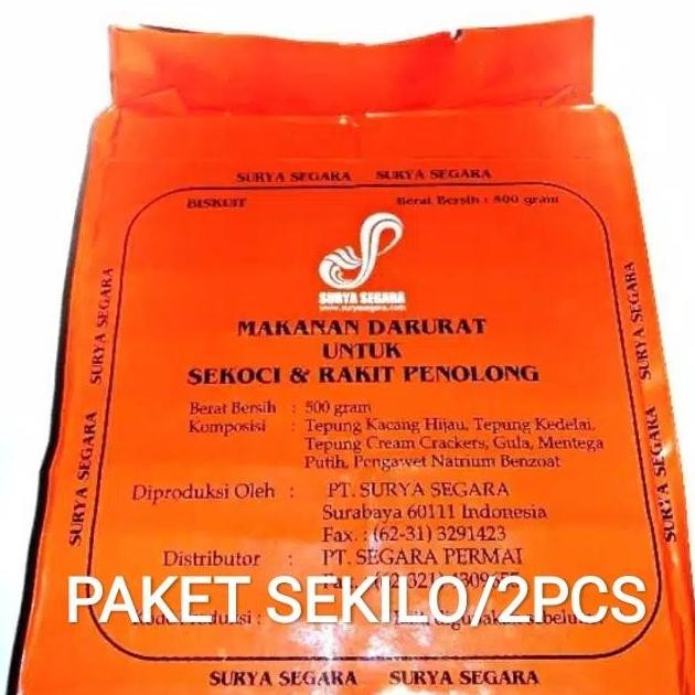 

[1Kg/2Pcs] Mre Ransum Makanan Darurat Survival Food Surya Segara Untuk Sekoci & Rakit Penolong Terbaru