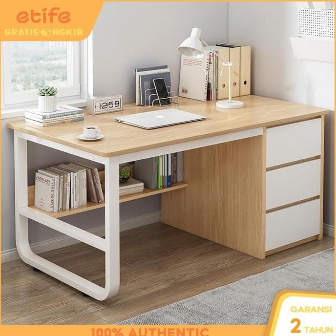 Etife Meja / Meja Belajar / Meja Kerja / Meja Degeng Rak Buku / Meja Rak / Lemari Laci / Meja Laci /