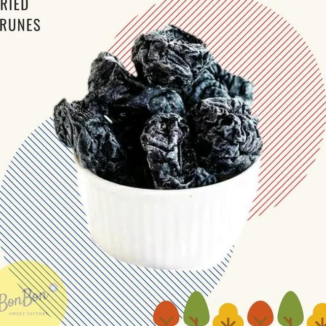 

Dried Prunes Seedless Buah Plum Kering Hitam Tanpa