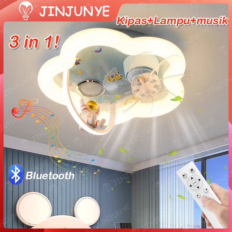 Lampu Kipas Kamar Anak Lampu Hias Anak Kartun Dekorasi Lampu Plafon Kamar Perlindungan Mata Led 3