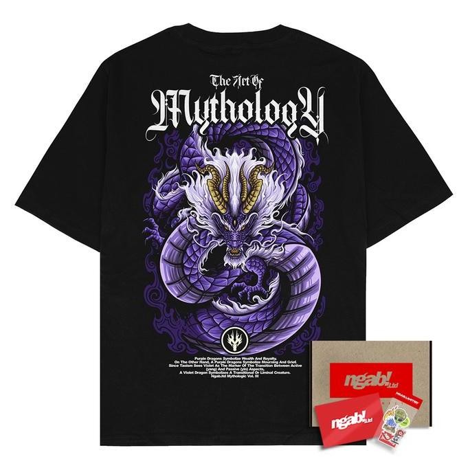 (Gratis Stiker) Ngab Kaos Baju Distro Sablon Glow In The Dark The Art Of Mythologyc V.3 Unisex Hitam
