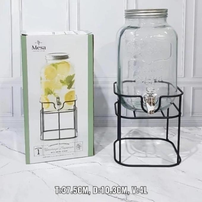 (Allthebest) Dispenser Kaca/Gelas Storage Drink/Mason Gelas Jar/Beverage Glass