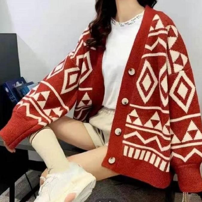 Sale Import Sahara Woman Knit Oversized Cardigan Korean Style Kardigan Rajut Wanita