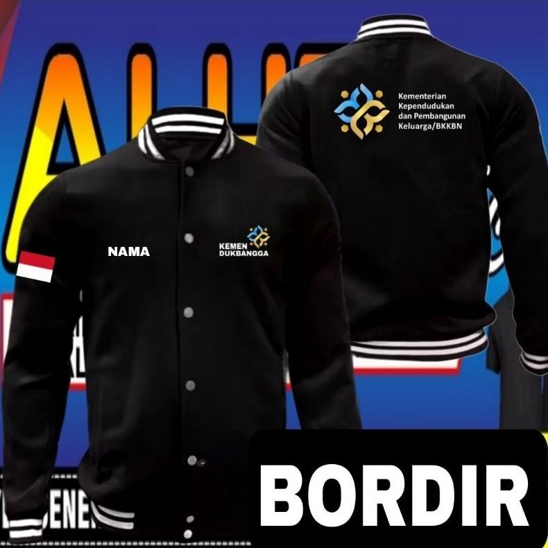 DV109 - Jaket kemendukbangga jaket bordir kemendukbangga jaket BKKBN jaket varsity BKKBN jaket baseb