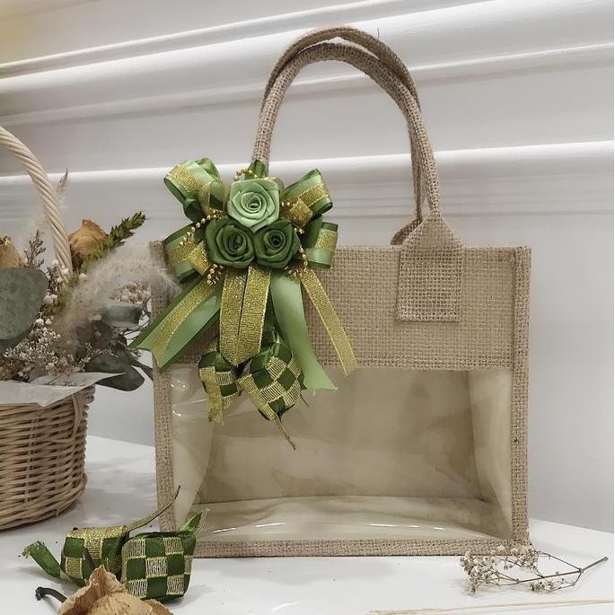 Ready Tas Karung Goni Packaging Hampers Lebaran Idul Fitri Estetik