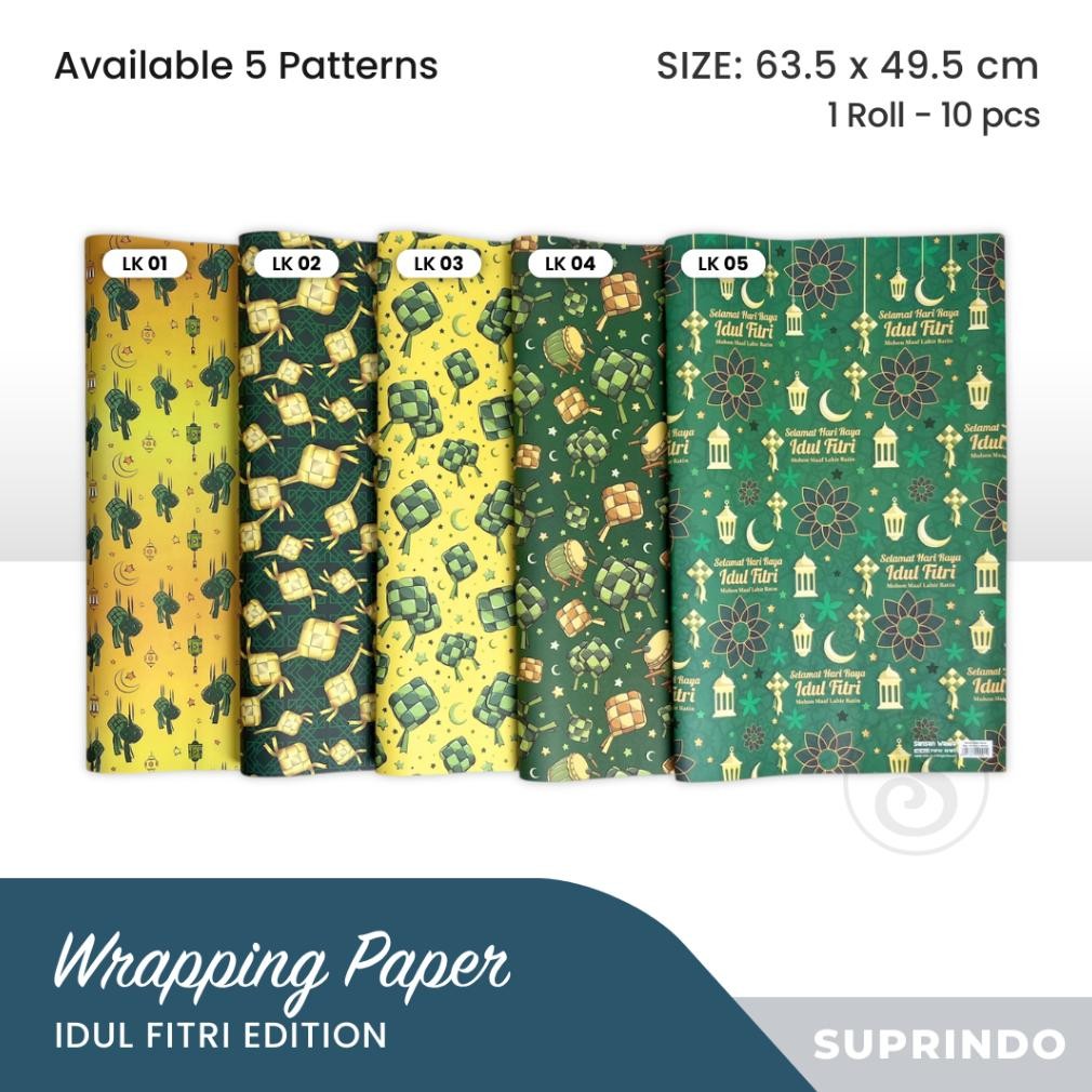 

(10 lbr) Kertas Kado Lebaran Ketupat aSt