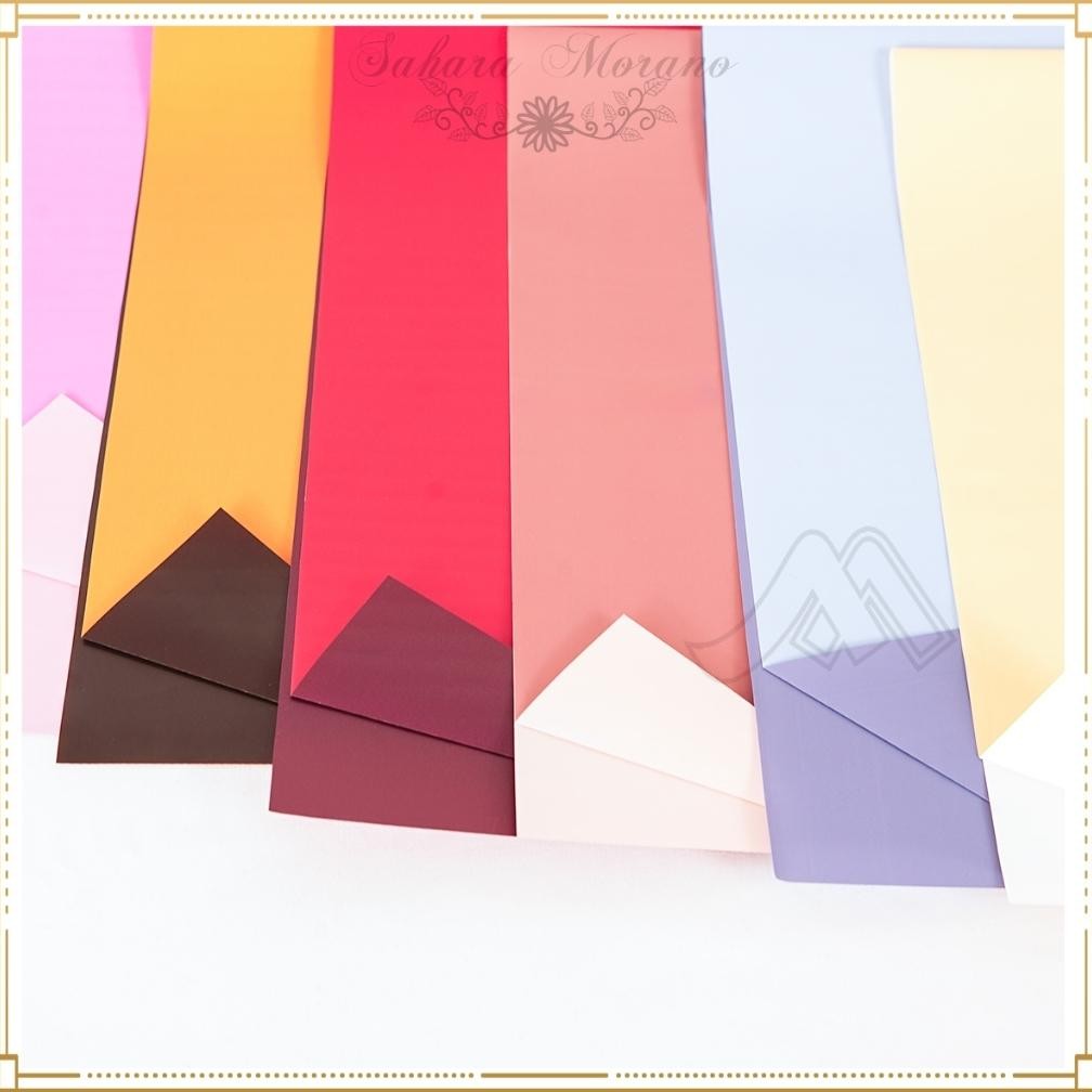 

20 Pcs Flower Wrapping Paper 2 Side Color 1 Sheet / Cellophane Kertas Buket / Pembungkus Bunga aSt