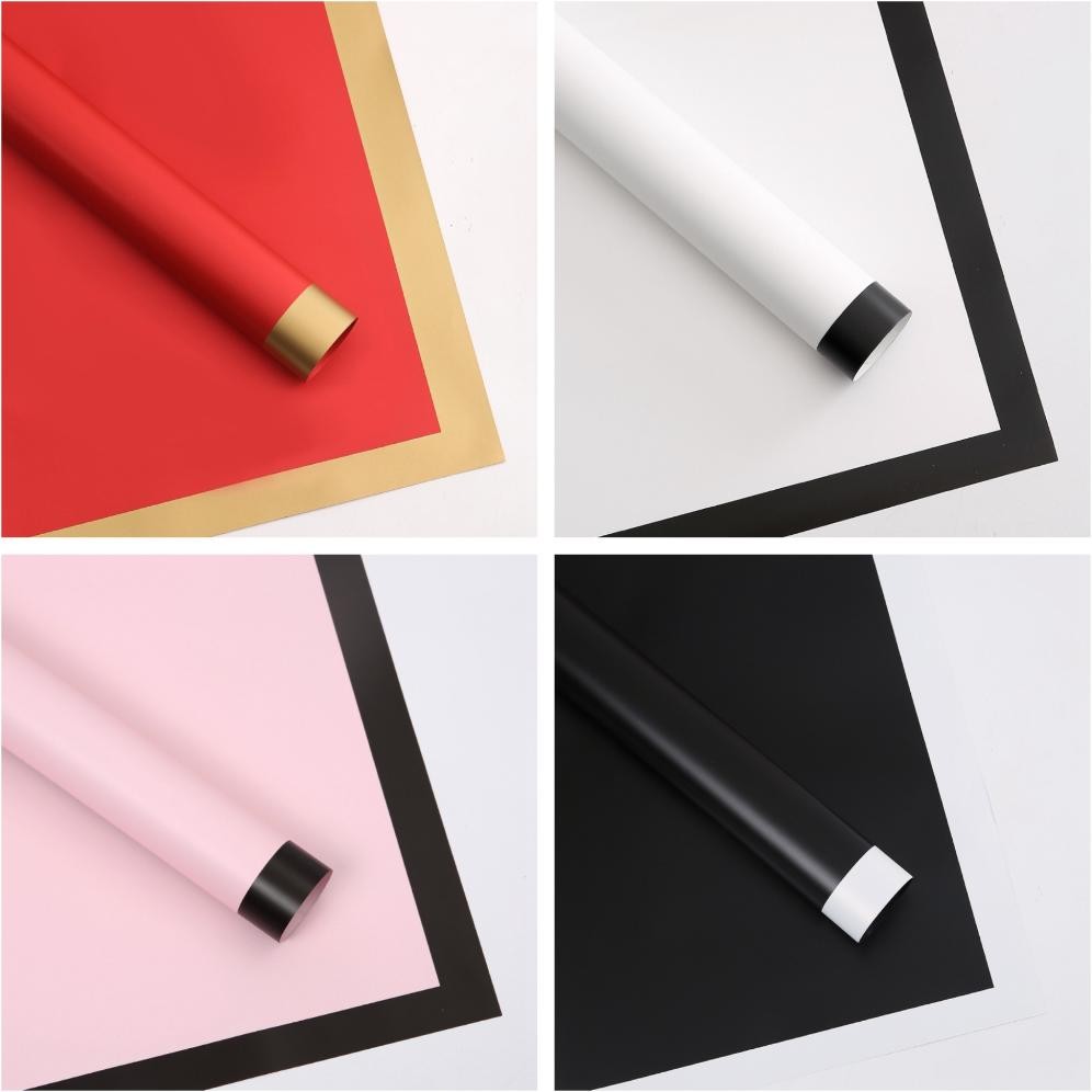 

[20 Lembar] Flower Wrapping Varian List Tebal Monokrom Premium Paper Florist Kertas Buket Bunga Korea Cellophane List Gold Premium Quality Merek Sinowrap [GRADE A] aSt