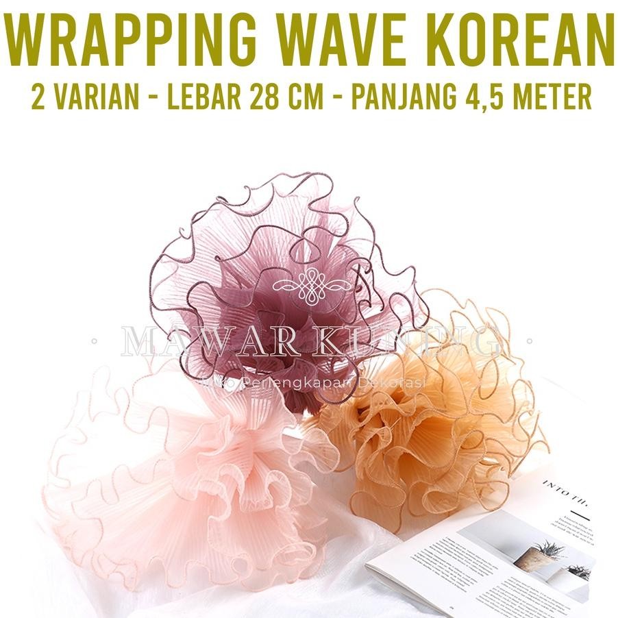 

[ 28 CM - 4,5 M ] Wrapping Wave Korean List Warna & List Mutiara / Wrapping Korean Keriting aSt