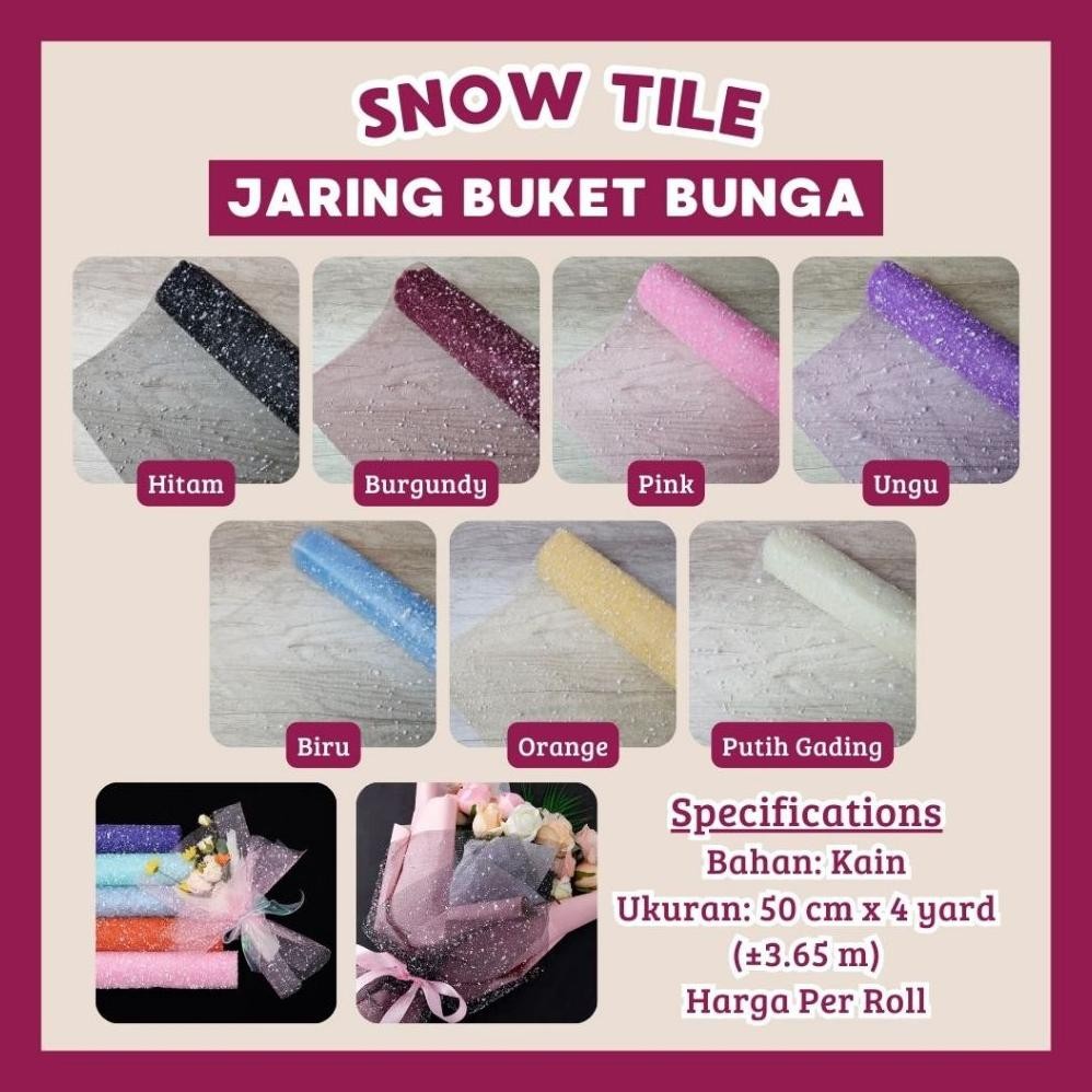 

[1 ROLL] Jaring Buket Bunga Snow Tile Flower Wrapping Paper Kain Tile Salju Pembungkus Buket Bunga aSt