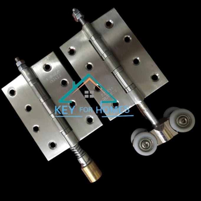 1 Set Roda Atas Pintu Lipat+Engsel Bawah Pintu Lipat Aluminium