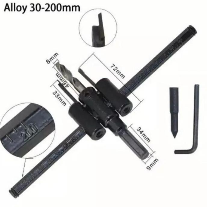 (Allthebest) Adjustable Circle Hole Saw Adjustable Circle 30-300 mm