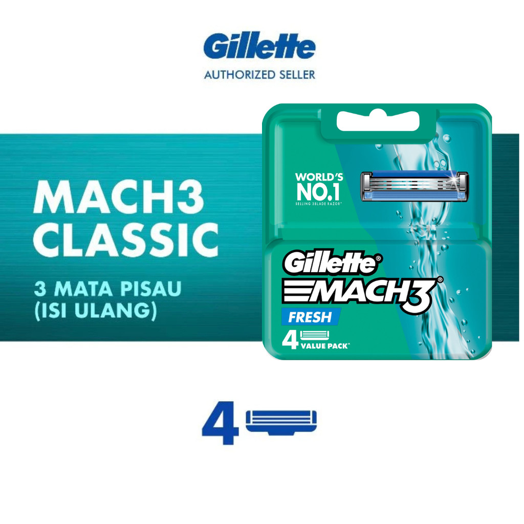 Gillette Pencukur Mach 3 Classic Mata Pisau Cukur Isi Ulang