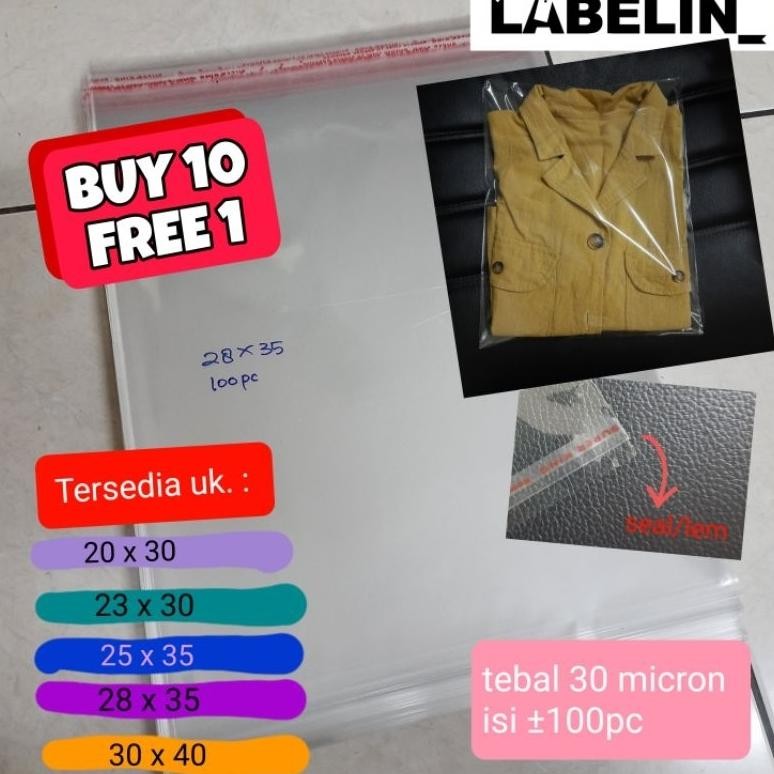 

Plastik Seal / Lem bening 100pc 20x30 23x30 25x35 28x35 30x40 plastik baju plastik pakaian plastik olshop aSt