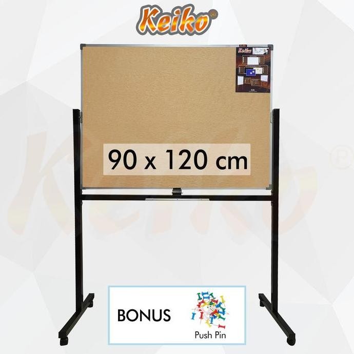 

Siap Kirim Papan Mading Softboard Cork Pin Board Standing Keiko 90x120cm Tempel Memo Foto