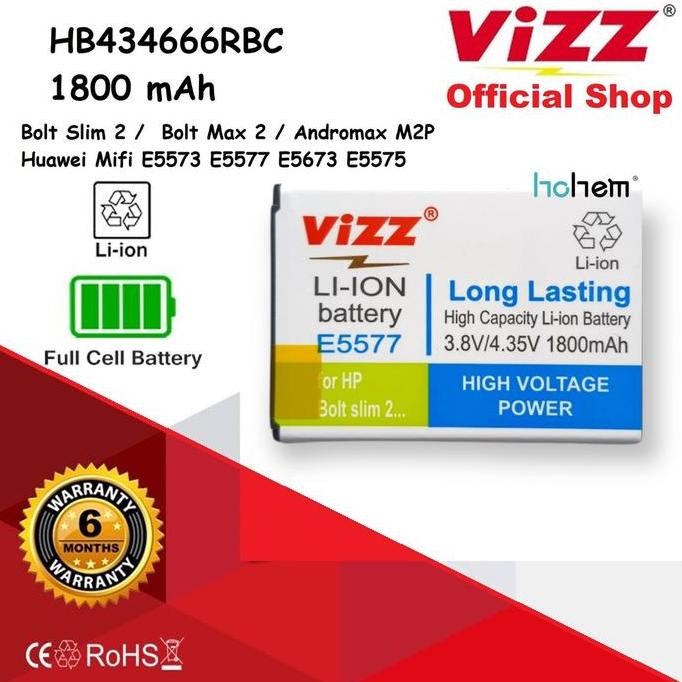 Terbaru Baterai Vizz Double Power Original Modem HB434666RBC Bolt Slim 2 Max 2 Andromax M2P Huawei M