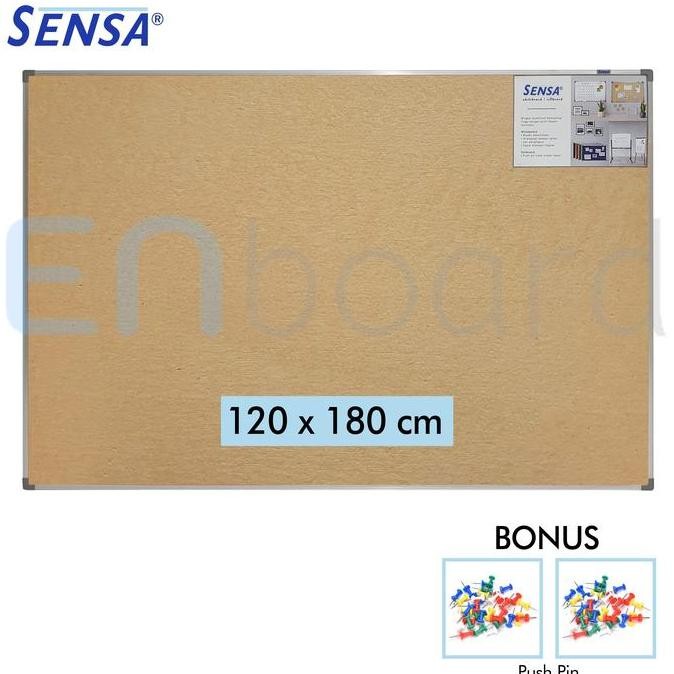 

Siap Kirim Papan Mading Gantung Sensa Softboard Cork 120x180 cm Papan Pin