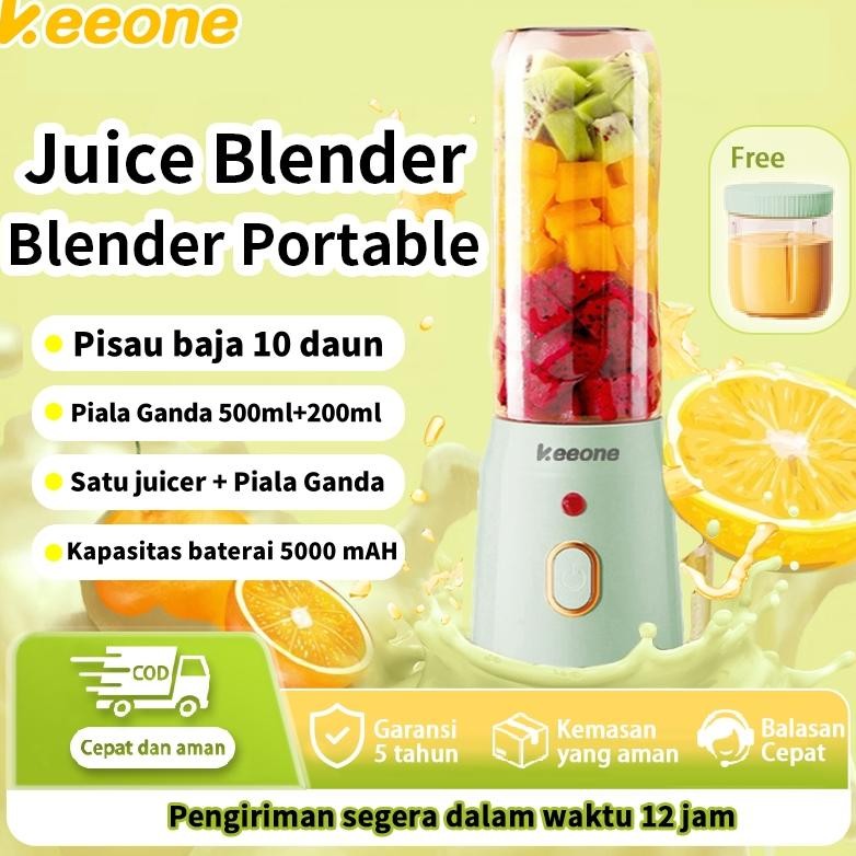 KUALITAS TERBAIK- 10 Pisau Blender Portable Mini Juice Blender Juicer Portable Usb Rechargeable Ice 