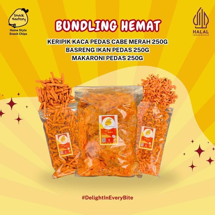 

CCF SF Paket Bundling Keripik Kaca Basreng Makaroni Pedas Daun Jeruk Isi 250g - Snack Makanan Ringan - Food Nikmati Setiap Gigitannya