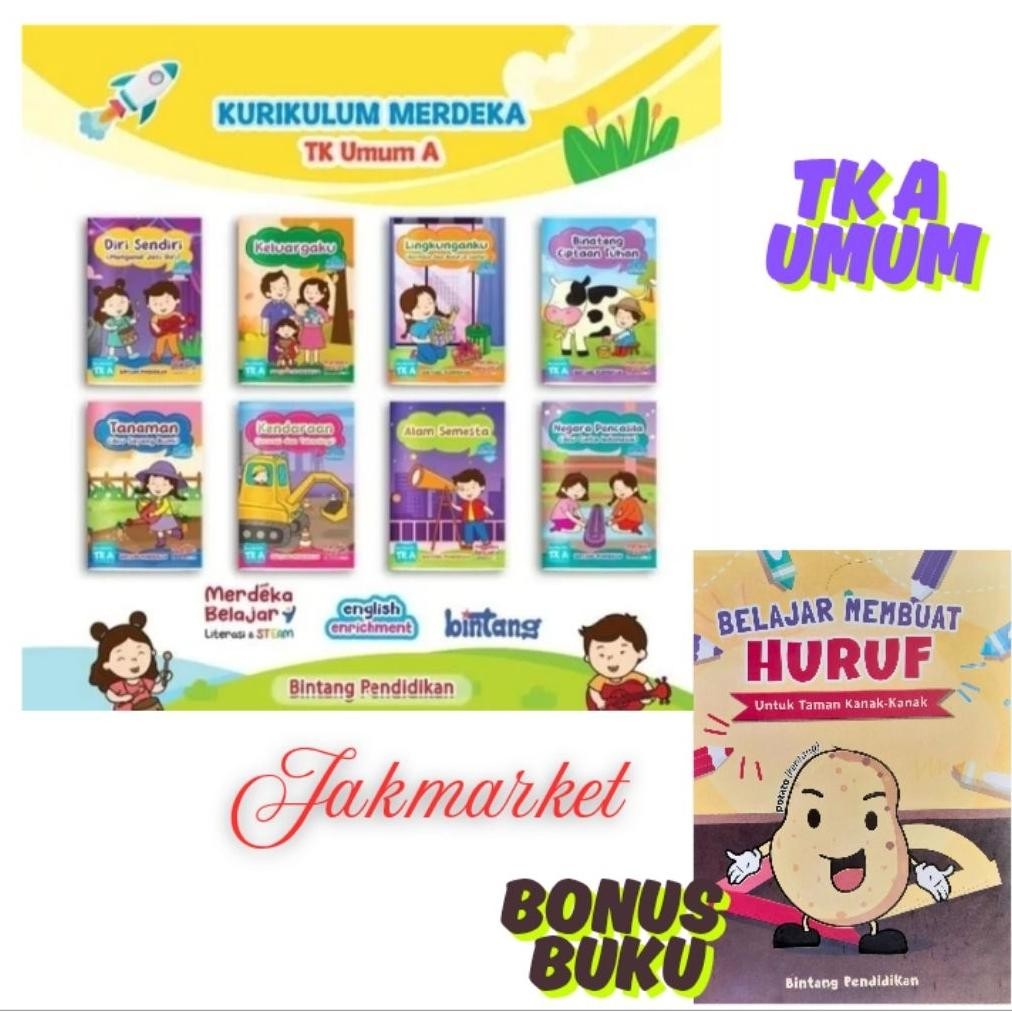 BUKU PAKET TEMATIK MERDEKA BELAJAR TK A TK B TK ISLAM A TK ISLAM B EDISI TERBARU BINTANG PENDIDIKAN,
