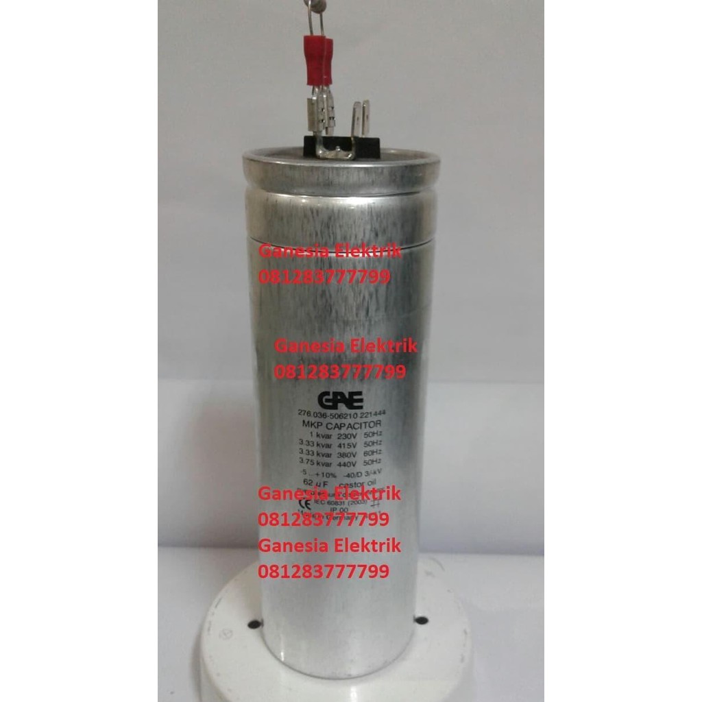 Kapasitor Gae 3,3 Kvar 415 V 1 Phase ( 0,93 Kvar 220V) 62 Uf 3.3Kvar