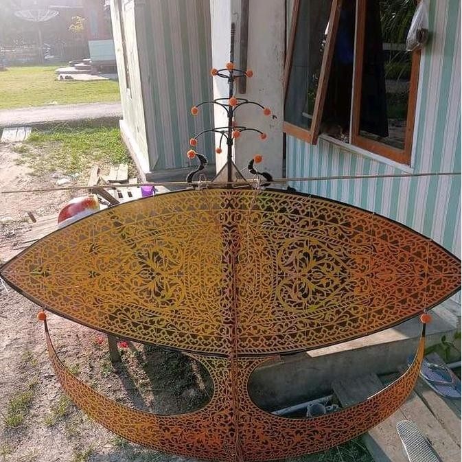 (Allthebest) Layangan wau bulan ukuran 1 meter ( siap terbang) Beraneka warna Bambu