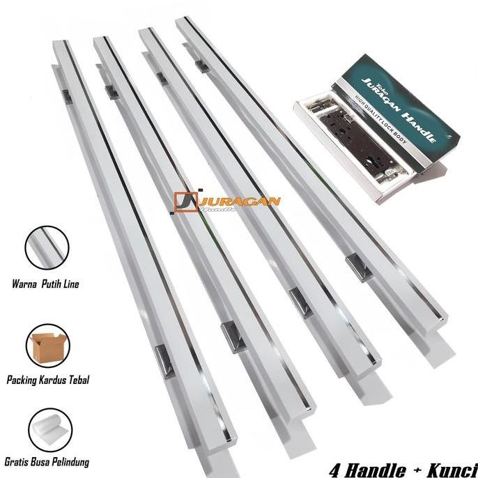 GAGANG PINTU SATU SET 1 METER - HANDLE PINTU STAINLESS PANJANG - PEGANGAN PINTU SET KUNCI ORIGINAL D