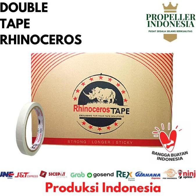 

DOUBLE TAPE PUTIH RHINOCEROS TAPE 12MM X 10M @288PCS/DUS GOJEK/GRAB ORIGINAL DAN TERPERCAYA