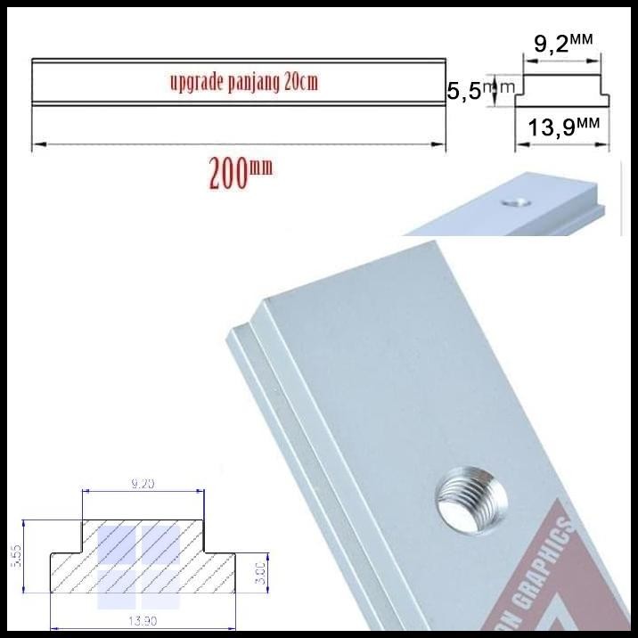 mini slider / slider buat t track mini / mini miter gauge slider