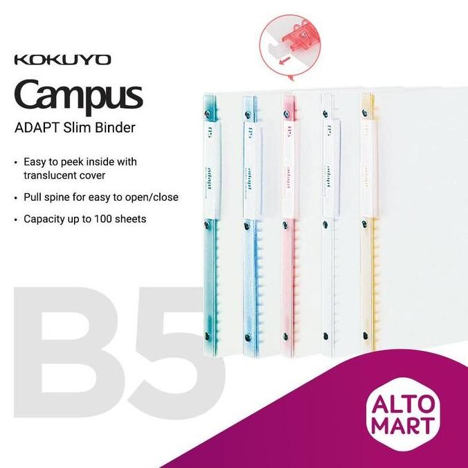 

Tersedia KOKUYO Campus ADAPT Slim Ring Binder B5 - Loose Leaf Notebook Modern