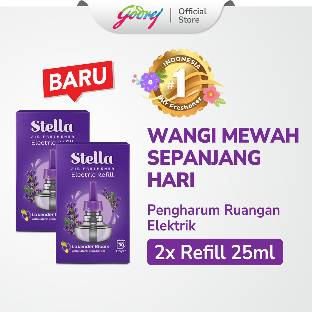 Stella Air Freshener Electric Refill Lavender Bloom x2 - Pengharum Pewangi Ruangan Elektrik