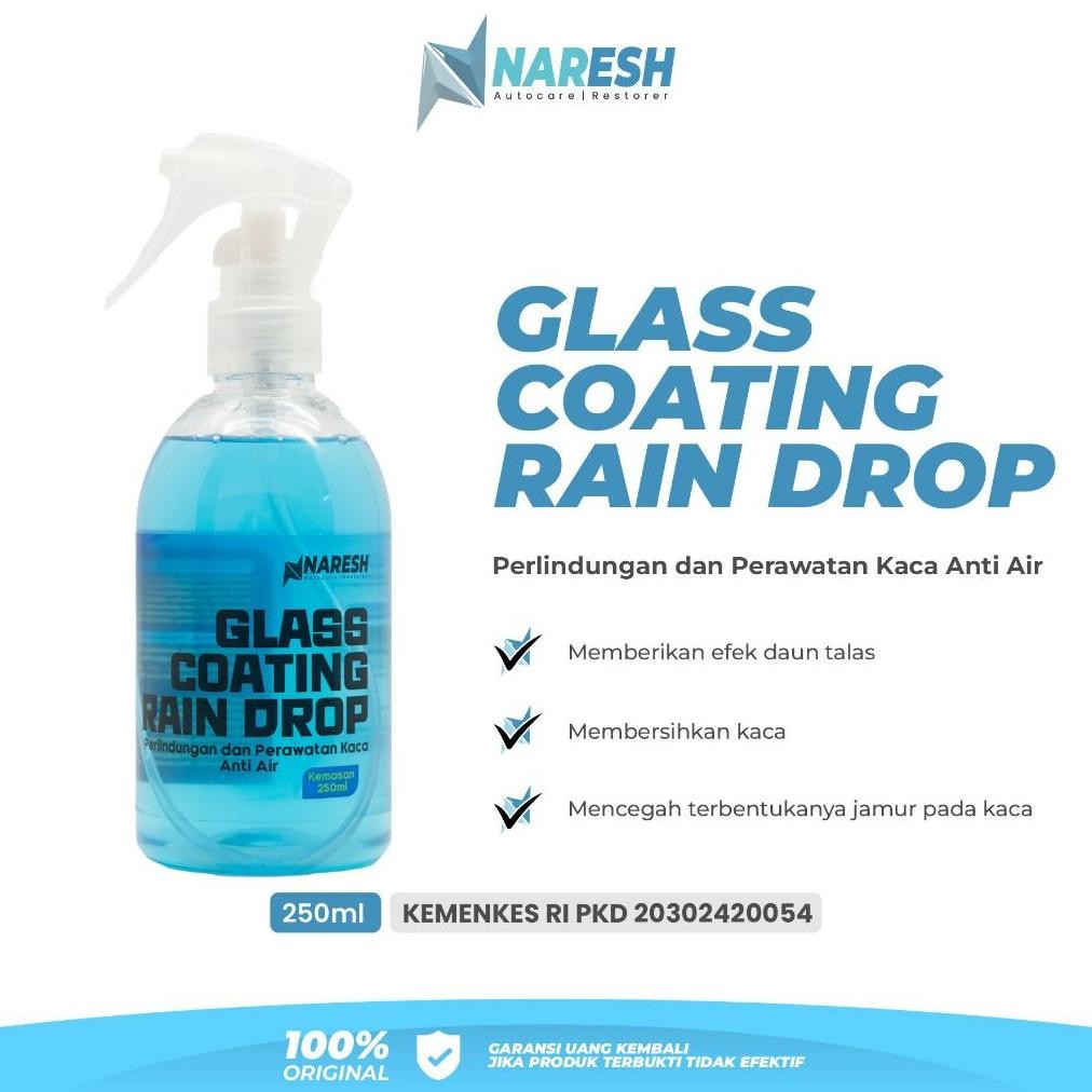 Naresh Cairan Pelapis Kaca Mobil Efek Daun Talas / Kaca Mobil Anti Air Hujan / Glass Coating