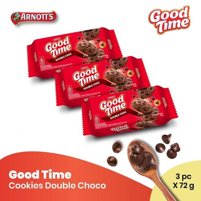 

Good Time Cookies Double Choco 3x72gr - Snack Coklat Triple Pack Stok Terbatas