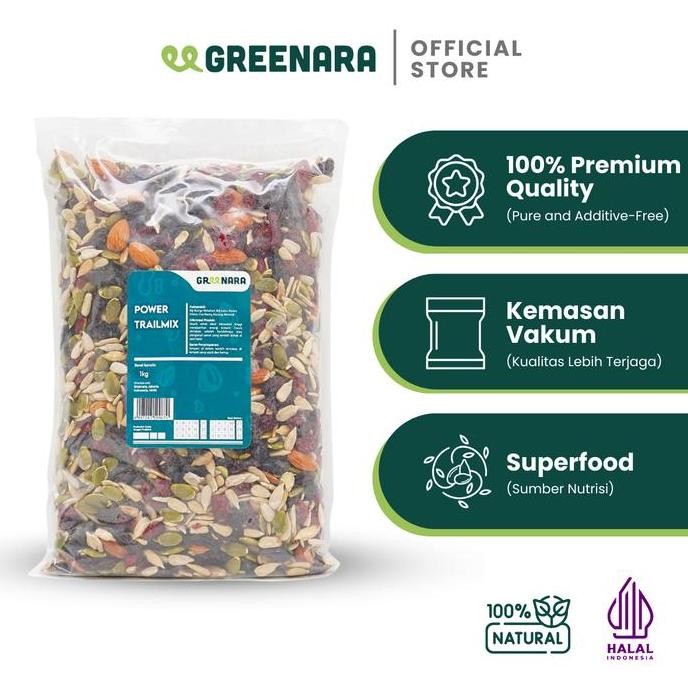 

Greenara Power Trail Mix 1kg - Cemilan Kering Sehat Vegan & Natural Stok Terbatas