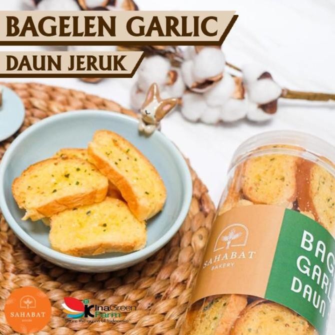 

Bagelan Garlic Daun Jeruk - Roti Kering Renyah Sahabat Bakery Stok Terbatas