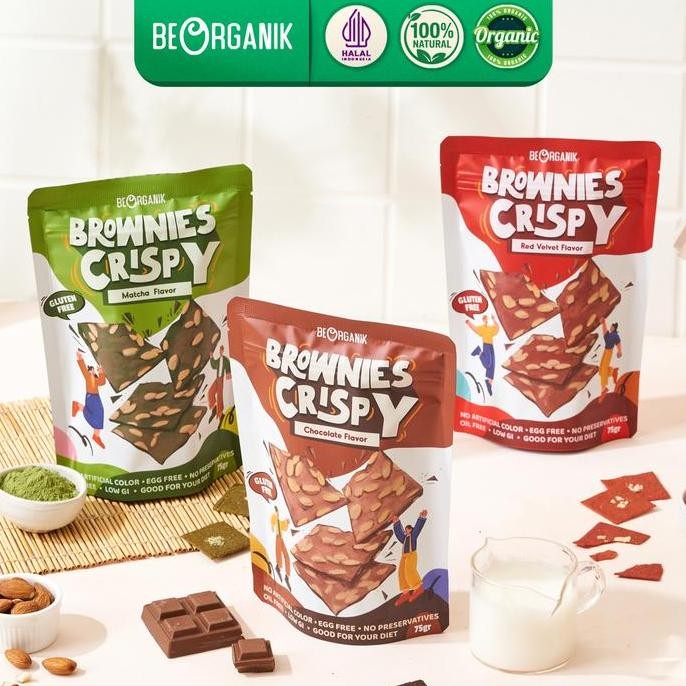 

Brownies Crispy Organik - Vegan & Gluten Free All Variant Stok Terbatas
