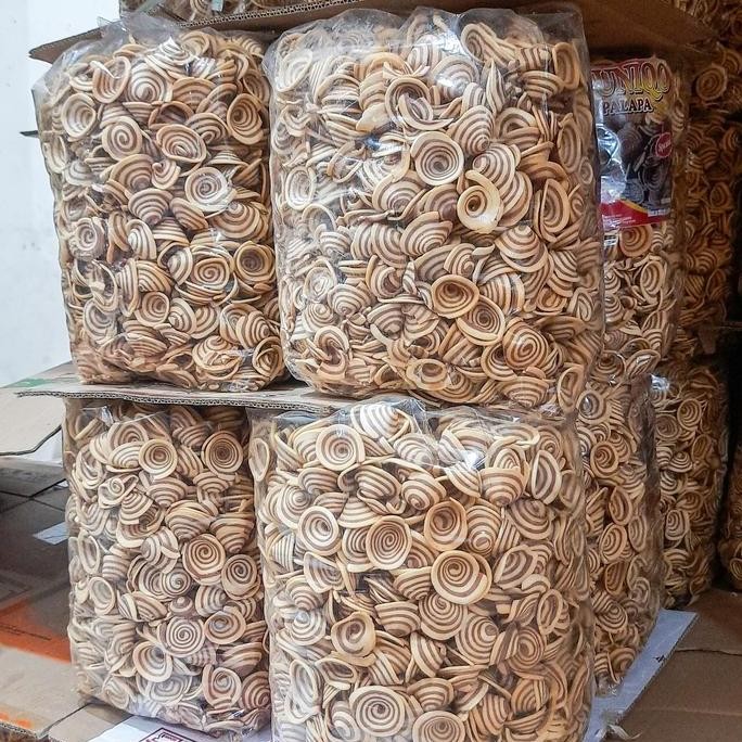 

Kuping Gajah Besar 1kg - Kue Kering Renyah Motif Spiral Manis Stok Terbatas