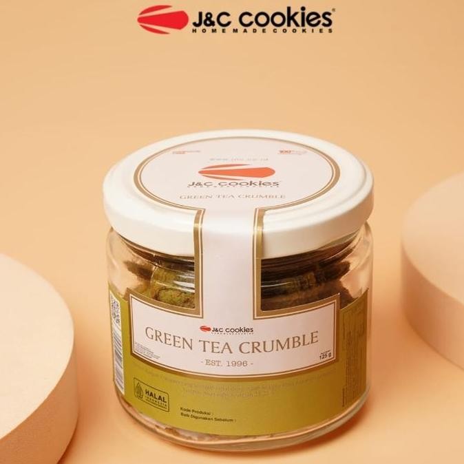 

Green Tea Crumble JNC Cookies Toples Kaca - Kue Kering Greentea Premium Stok Terbatas