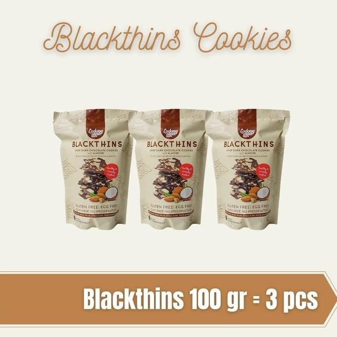 

Blackthins Cookies Ladang Lima 100gr - Paket Isi 3 Snack Gluten Free Stok Terbatas