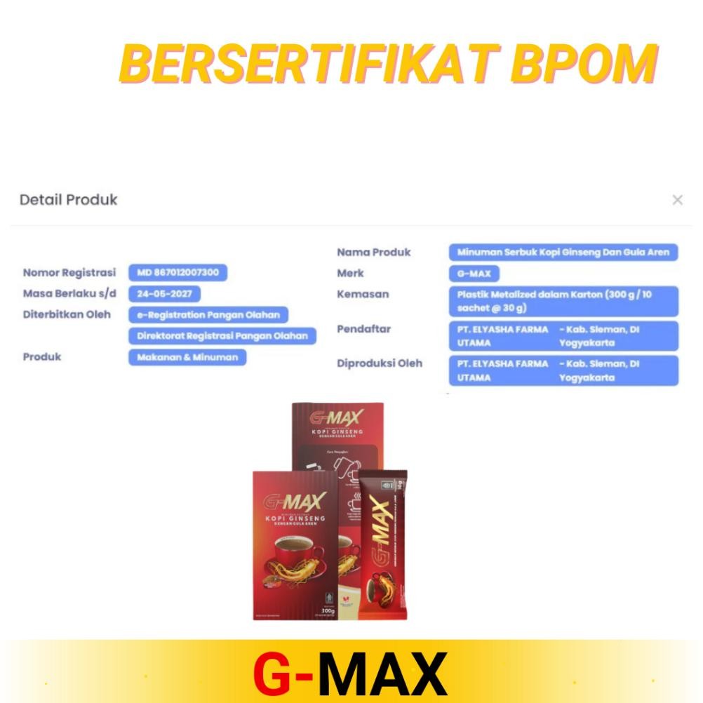 

Hot Sale - G-MAX MINUMAN KOPI EXTRA GINGSENG ORIGINAL PRIVASI AMAN ..