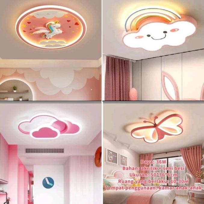 TD Lampu gantung plafon minimalis Hias kamar tidur anak perempuan/laki
