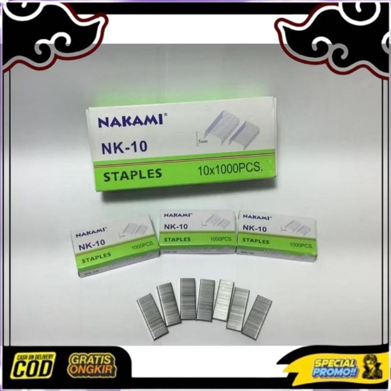 

New Stock 1Box Isi 10 Pak Kecil Isi Staples Gs 10 Ada 10X1000Pcs Stapler Refill No 10