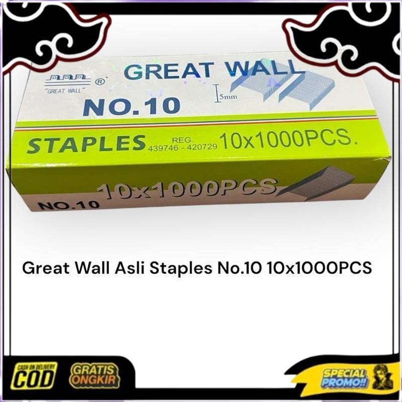 

Trending Isi Staples Great Wall Asli No.10 1 Pak=10X1000 Pcs