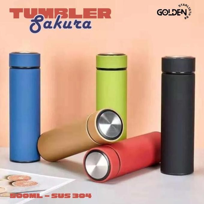 Termos Tumbler Sakura Life Polos 500Ml Vacuum Air Panas