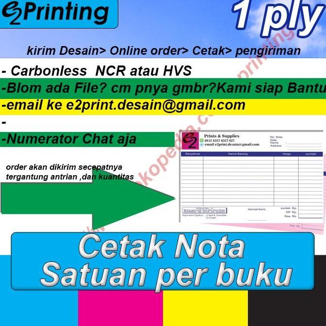 

Cetak Nota Bon 1 Ply Satuan
