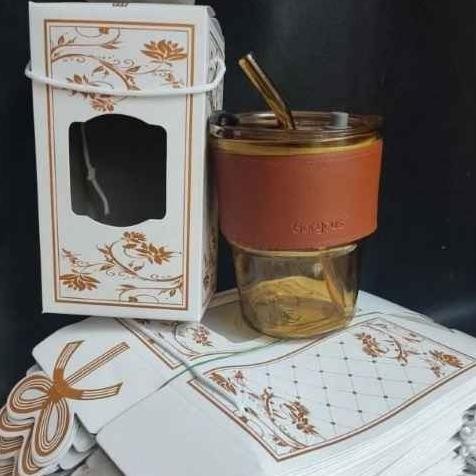 25 Pcs Souvenir Pernikahan Gelas Tumbler Aesthetic Kaca Sedotan Kemas Box Sovenir Suvenir