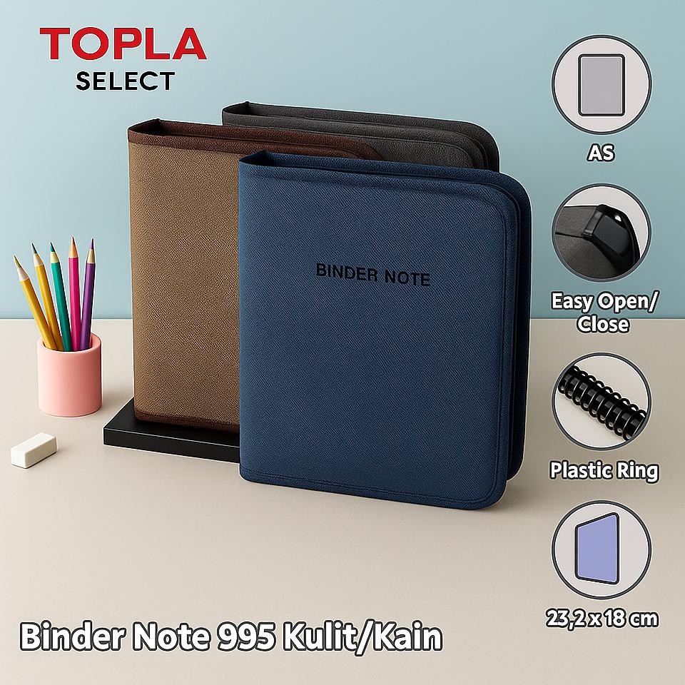 

Topla Binder Kulit Sintetis Zipper Zb995A5 Buku Catatan Binder Leather Resleting