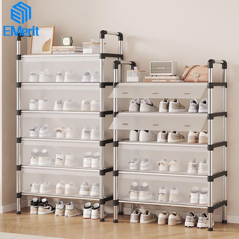 NEW Rak Sepatu Tertutup Tahan Debu 3-7 Susun Rak Sepatu Stainless Kuat Tebal Kokoh Rak Sepatu Minima